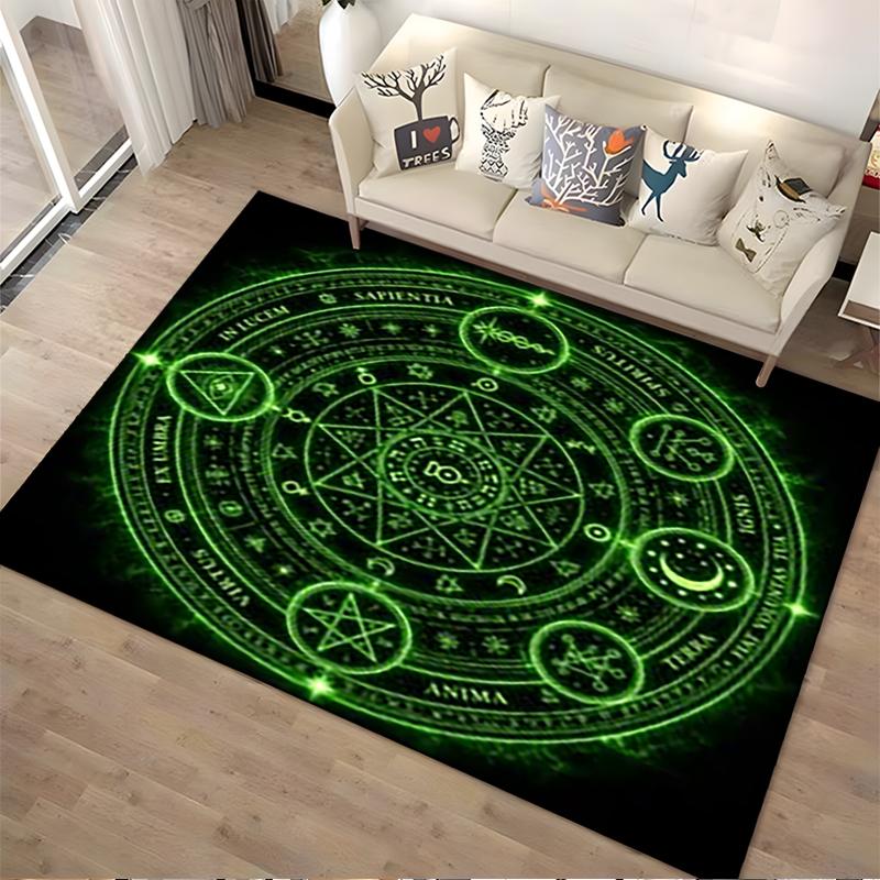 Mystical Alchemy Circle Design Rug Non-slip rug suitable for living room and bedroom sofas