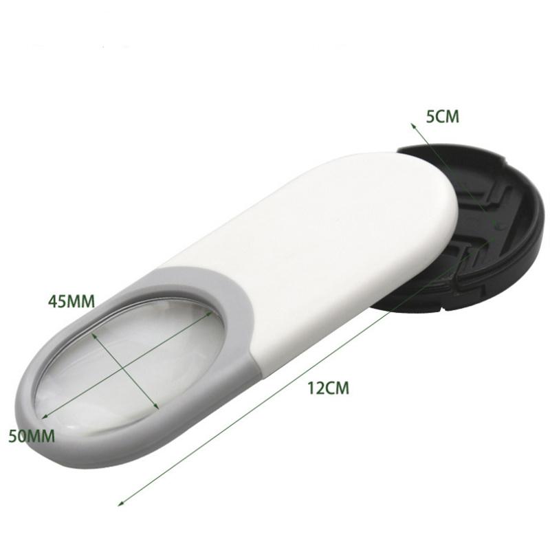 10X Mini Pocket Jewelry Loupe Pull Type Magnifier with Led Light Reading Magnifier Ultra-Thin Magnifying Mirror Repair