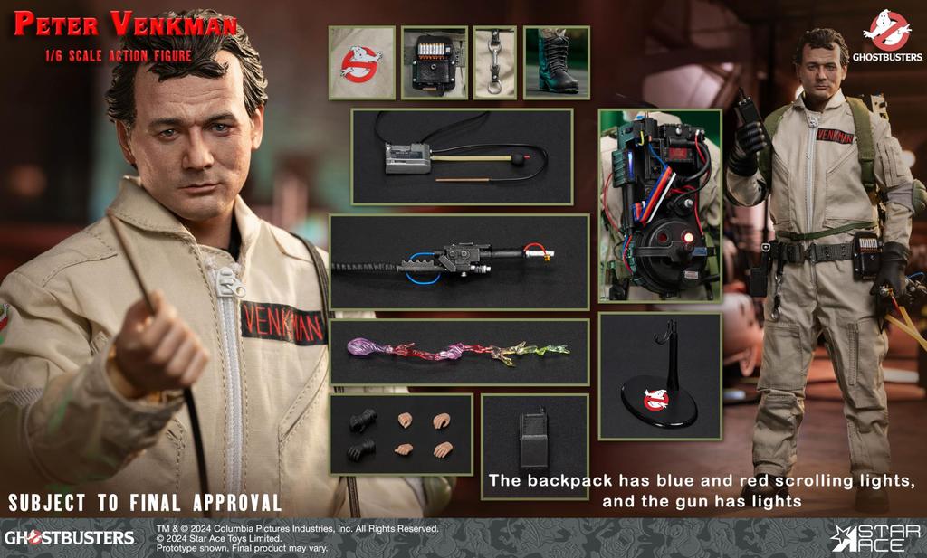 Star Ace Toys Ghost Busters Peter Venkman Collectible Action Figure Scale Painted Movable Figure 1/6