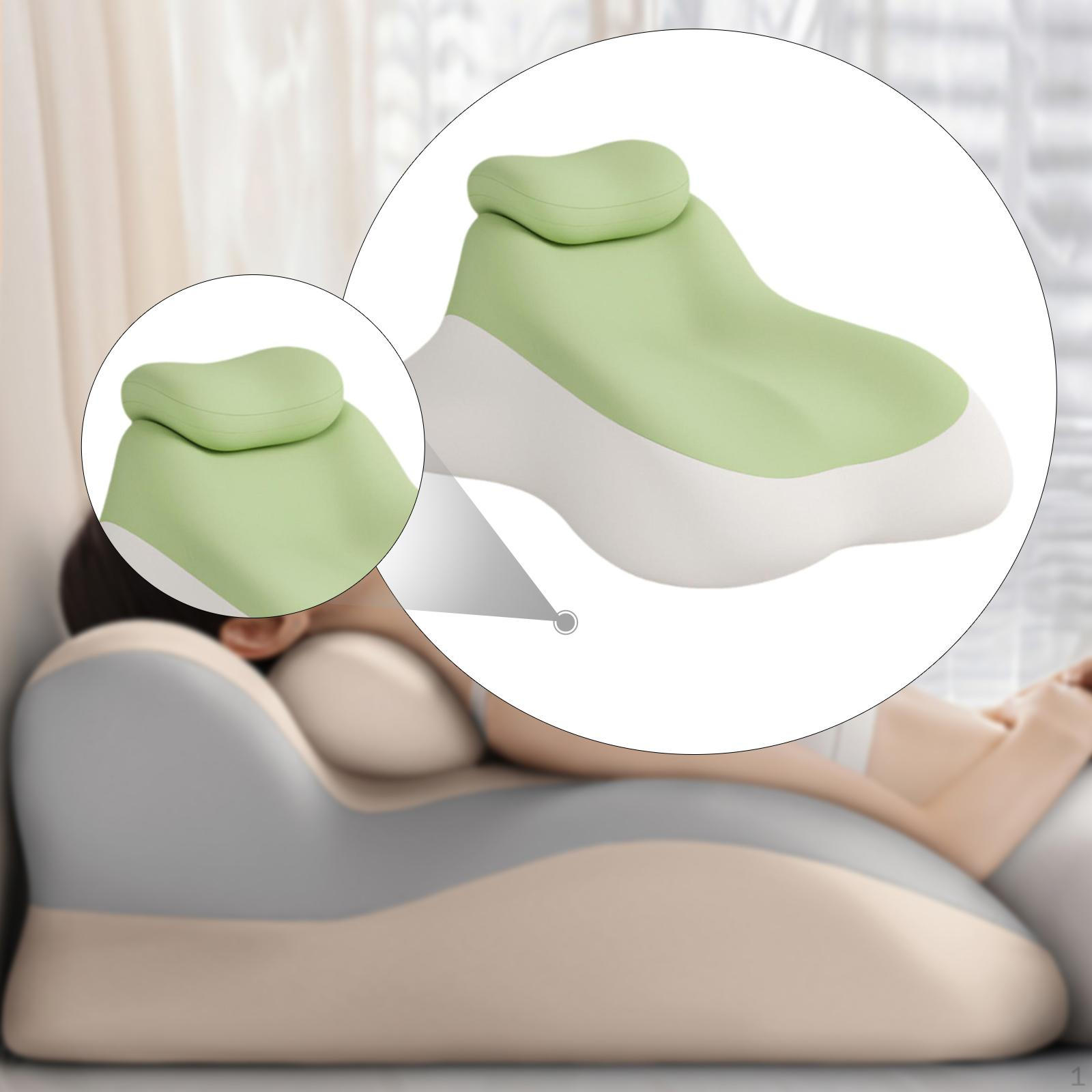 Face Down Pillow Memory Foam Headrest Ergonomic Positioning Pillows Reclining Prone Neck Support for Green Light Gray