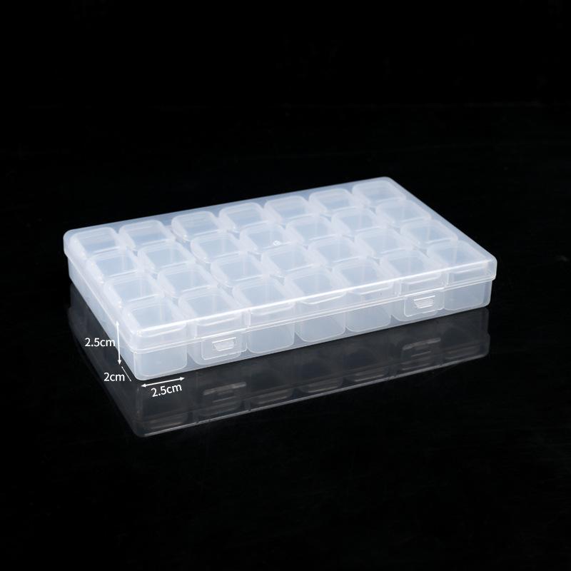 Removable 28 Grid Unloading Manicure Box Beaded Storage Box High Transparent Pp Empty Box Parts Storage Box With Lid Grid Box