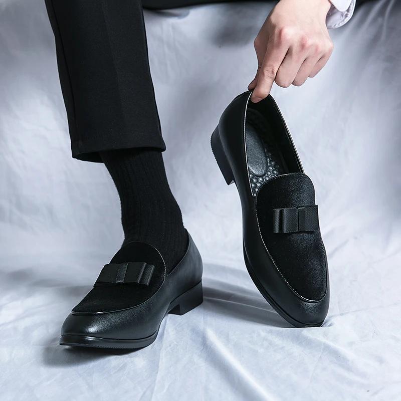 FashionMen Leather Shoes Mens Casual Loafers Party Social Dress Shoes Man Male Footwear Formal Luxury Fashion Groom Wedding Shoes