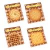 4Pcs Biscuit-Shaped Memo Pads Set Creative Food Design Self-Adhesive Sticky Notepads for Students Office Party Learning Marking And Message Small Gift