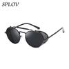 New Steampunk Retro Round Metal Sunglasses Men Women Brand Designer Glasses Metal Shields Shades Oculos De Sol UV400 Eyewear