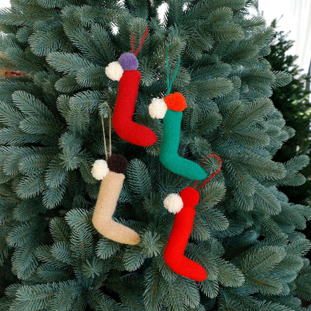 Christmas Stocking Ornament Hanging Decoration for Holiday Tree Festive Scene Setup Seasonal Home Decoration Hanging Accessory