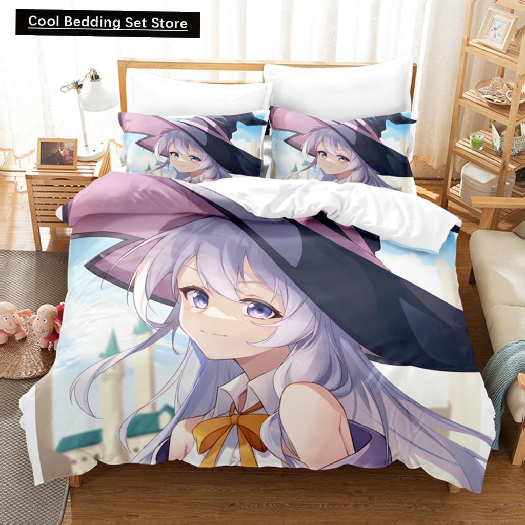 3D Print Anime Girl The Journey Of Elaina Bedding Sets Duvet Cover Set With Pillowcase Twin Full Queen King Bedclothes Bed Linen
