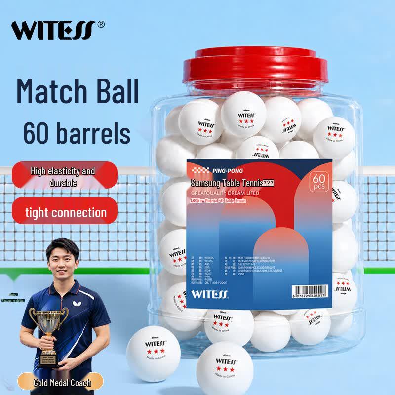 WITESS 3-Star ABS Table Tennis Balls (60-Pack)