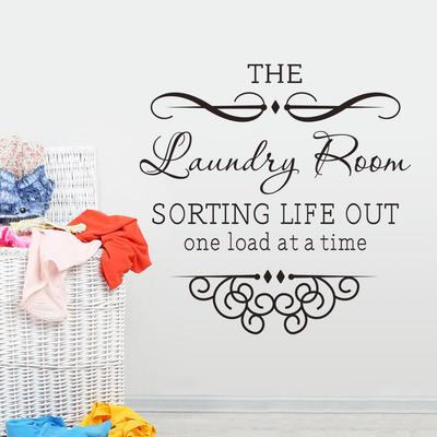 ZY8377 Laundry Exquisite Carved Waterproof Removable Wall Sticker