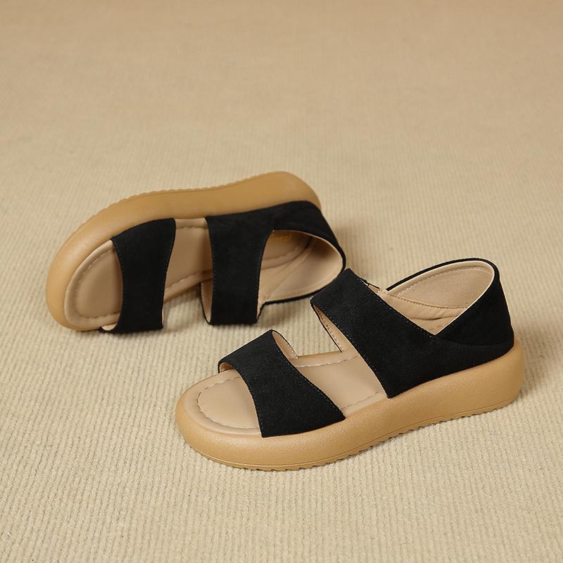 Summer Sandals For Women Spring New Flat Roman Shoes Beach Sandals Soft Sole Large Size Flower Sandals For Women Platform