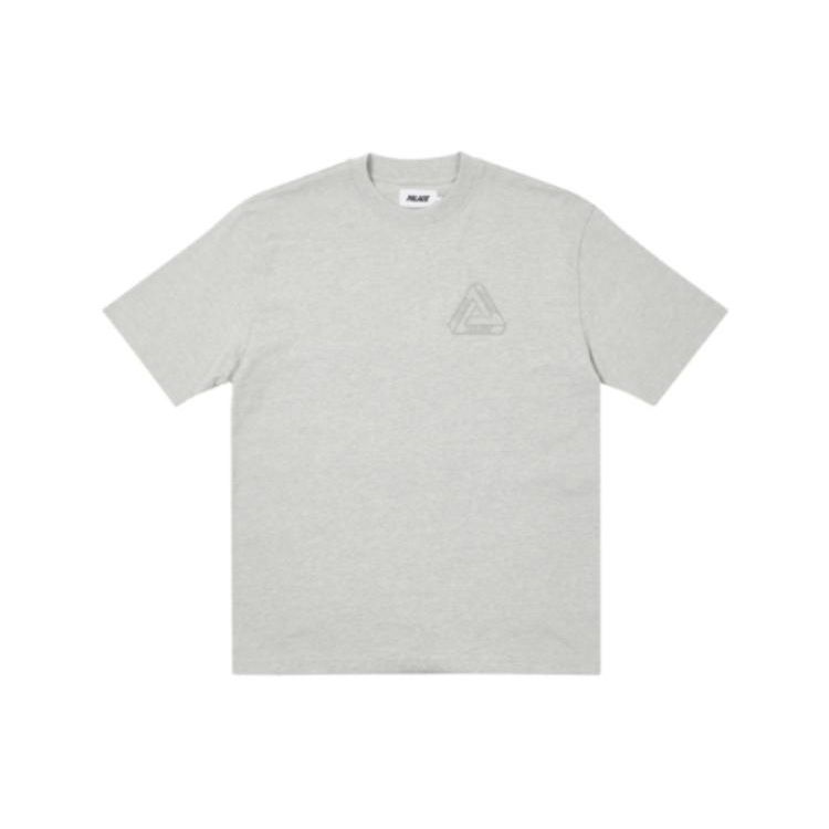 Palace Tri-Ferg Embossed T-Shirt Grey Marl Unisex Tops P22ES173 XL