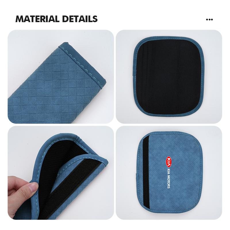 CNR2 For KIA Leather Car Seat Belt Shoulder Pad Shoulder Strap Protection Pad Sorento Stinger Soul Spectra Niro Cadenza Sephia