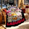 Custom Name Personalized Labubu Print Blanket, Home Decor, Bedroom, Sofa, Camping, Couch, Gifts for Birthday ChristmasEnthusiasts