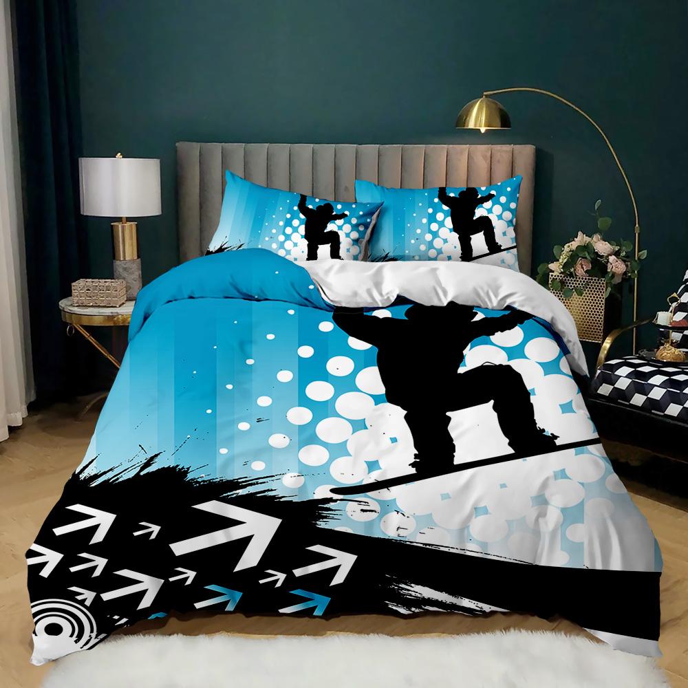 Skateboard Duvet Cover Set Hip Hop Style Bedding Set Colorful Rainbow Tie-Dye Hippie Abstract Graffiti Art Polyester Qulit Cover