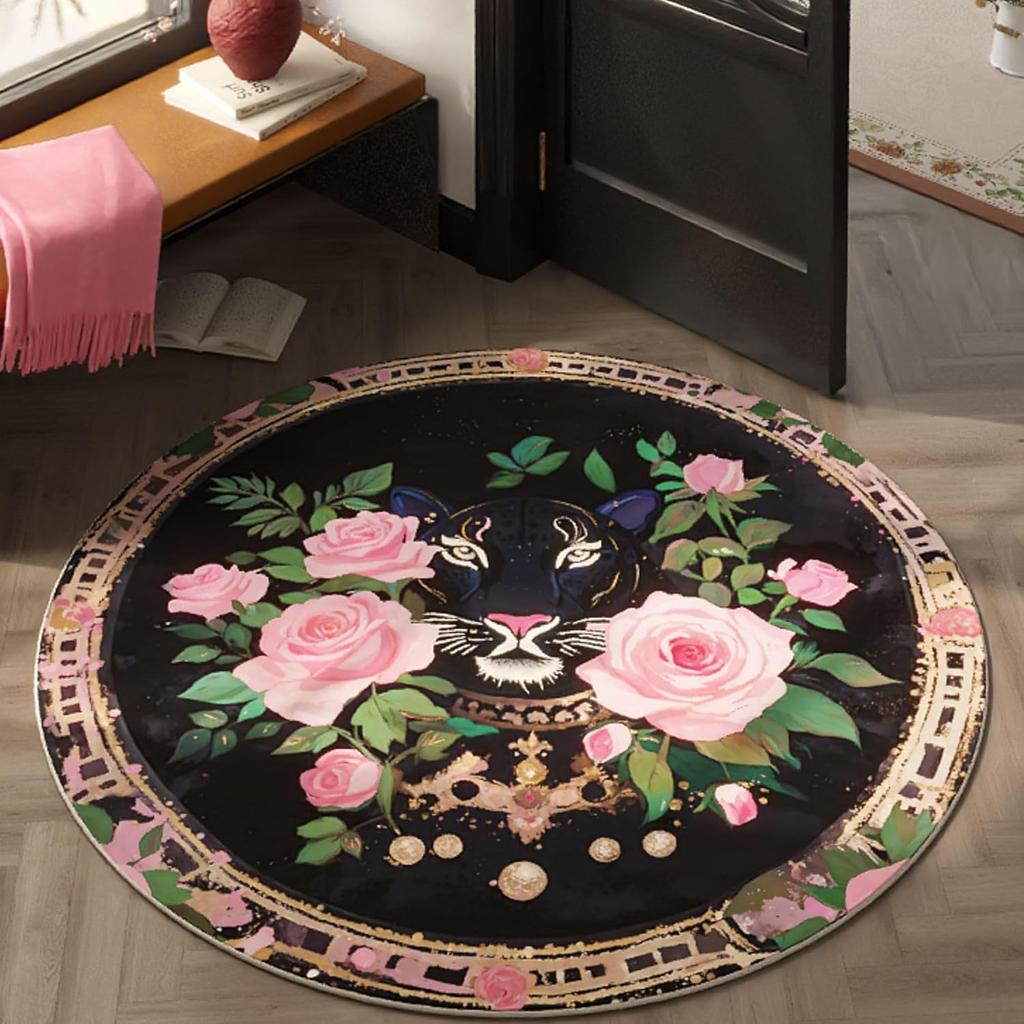 Peacock Circular Carpet High-end and Light Luxury Rug Living Room Bedroom Winter Warmth Anti Slip Mat Home Decoration