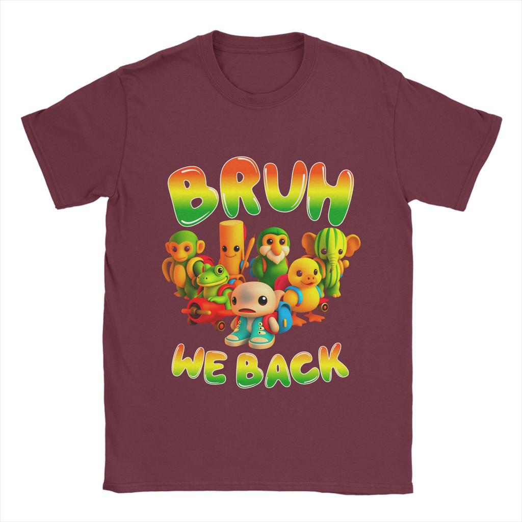 Italian Brainrot Meme Bruh Back To School T Shirt Summer Novelty T Shirts Man 100 Cotton Top Tees Short Sleeve Y2K Casual Tshirt