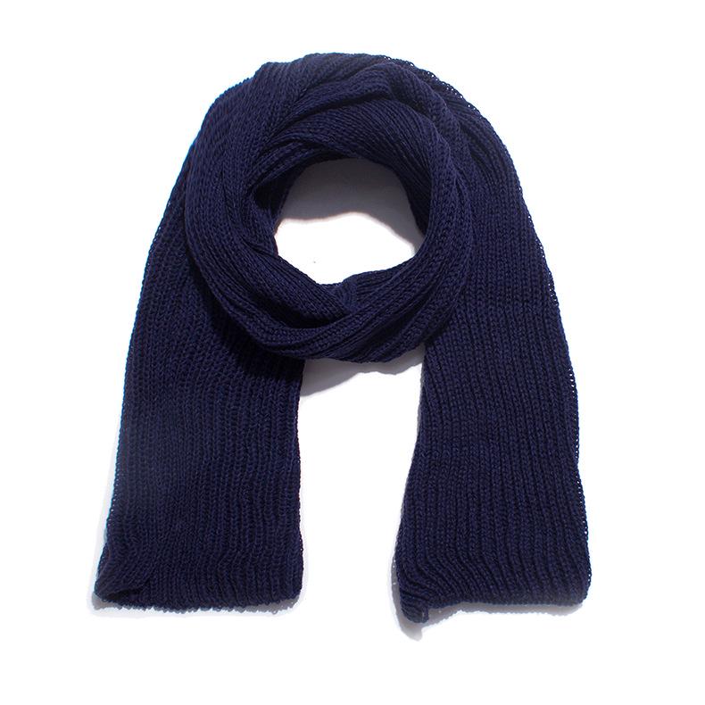 Autumn and winter new acrylic solid color wool scarf men's and women's couple extended wool scarf shawl