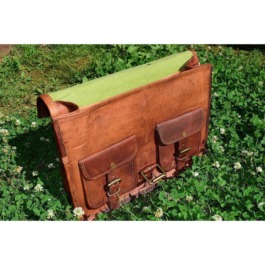 Nuova vera borsa in pelle di capra da uomo, borsa da lavoro vintage marrone, borsa a tracolla originale