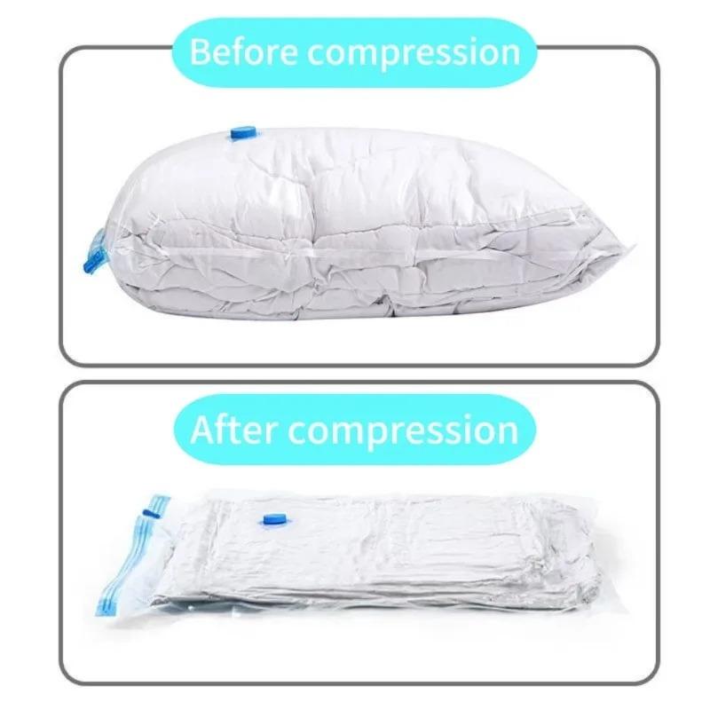 5 Sizes Reusable Vacuum Bags with Hand-Pump Vacuum Compression Sealer Bag Mini Vacuum Sealer Machine for Clothes Organizer