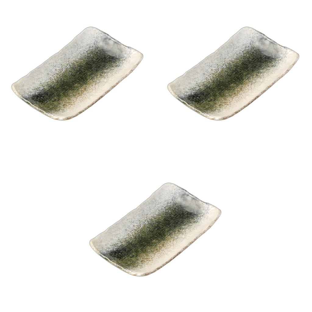 Set of 3 Midorikawa Nagakaku Plates X X Reinforced Ceramic Plates by Setomonohonpo 8.0 [23.3 14.2 3.3 Cm]