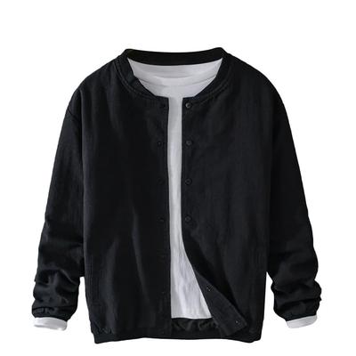 ZANBANG Linen Summer Relaxed Available In Plus Sizes SSR283 Men's Jacket, Jacket, Lightweight, Breathable, Cool, Comfortable, Fit, (2XL, Black)