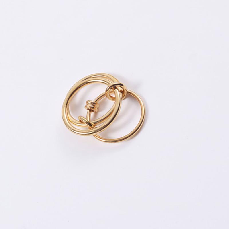 E.B.belle Multiple Layers Strand Loop Indext Finger Rings for Women Lead&nickle Free Stainless Steel Gold Plated Ring