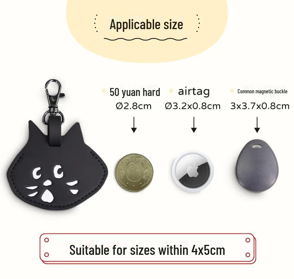 Breloc cu pisică surprinsă: Husă cheie auto unisex și pandantiv drăguț pentru geantă de depozitare