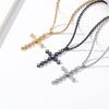 Light Luxury Style Diamond -Shaped Titanium Steel Cross Necklace Genderless Hip -Hop Wear Accessories
