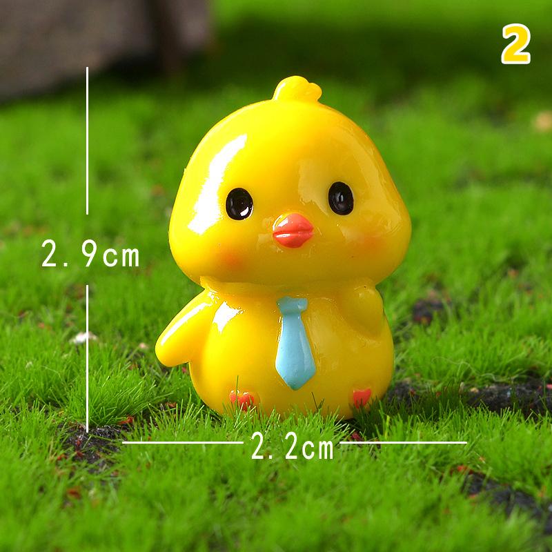 

Мини Милый Мультяшный Галстук Цыпленок Пейзажный Орнамент Кукольный домик Миниатюрное Украшение Смола Настольное Украшение Аксессуары