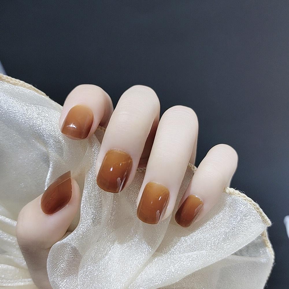 Bunte Süßigkeiten-Kollektion 24-teiliges Set kurzer dünner Nagelfolien in Uni-Farben