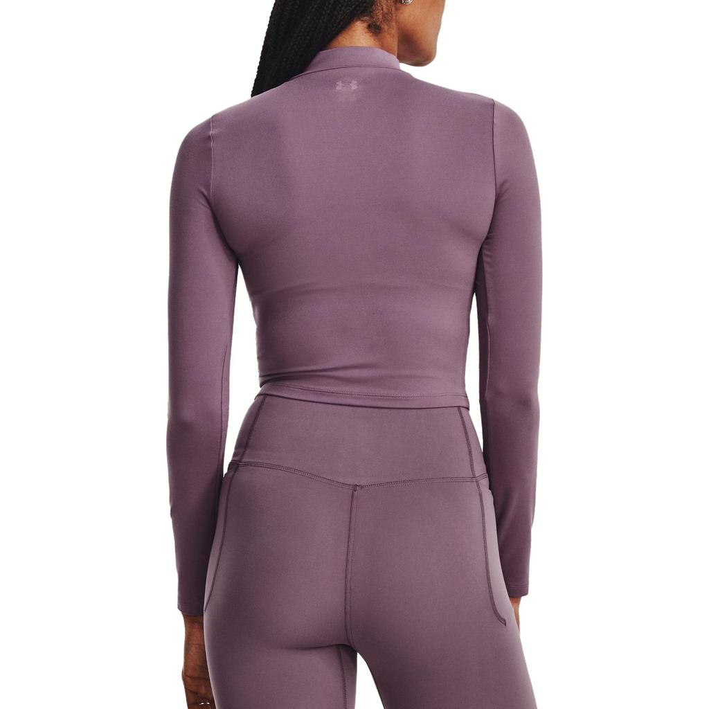 Under Armour Solid Slim Fit High Neck Long Sleeve Sweatshirt Women sweatshirt Purple 1380773-500