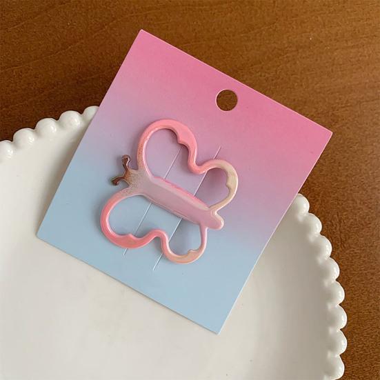 Hairpin Rounded Edges No Hair Damage Metal Clip Stable Grip Non-Slip Dreamy Gradient Butterfly Shape Portable Side Bangs Hair Clip
