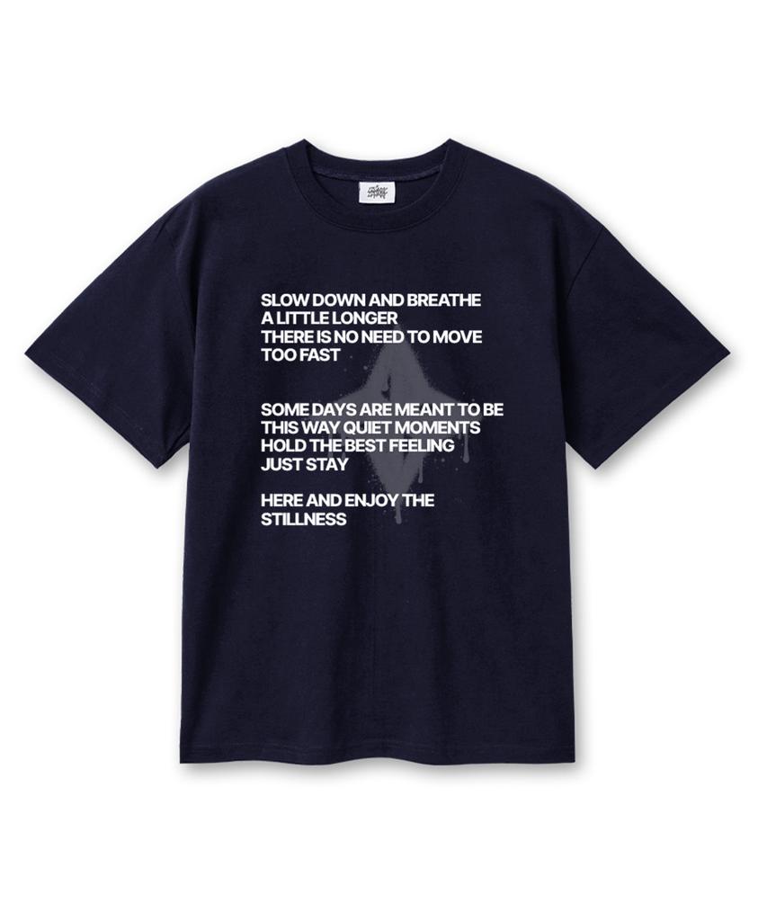 Leijimeli Downslow 20-Count Cotton Oversized Short Sleeve T-Shirt Navy
