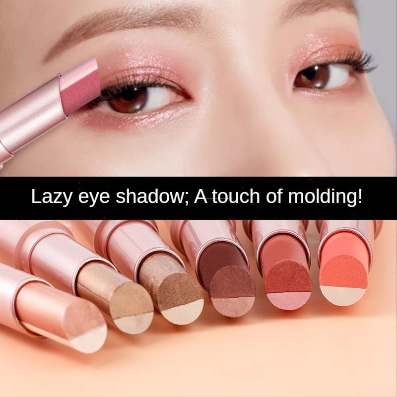 Hohe Qualität Doppel Farbverlauf Lidschatten Stick Matte Lidschatten Wasserdicht Bicolor Schimmer Kosmetik Schönheit Make-Up-Tool