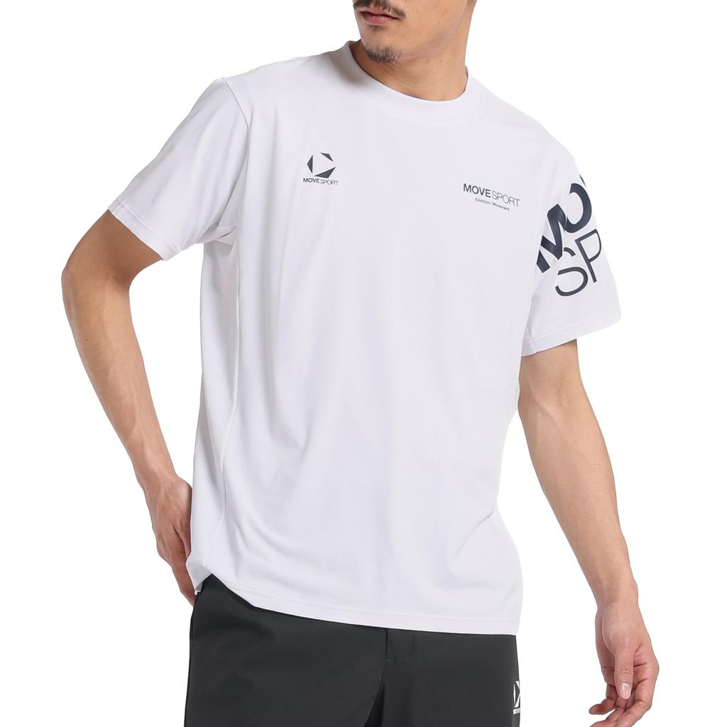 Move Sports Coolist by Move Round Short WH00 T-Shirt Descente, Sport, Sweat-Wicking, Quick-Drying, Heat-Dissipating, Neck, Sleeve, Men's, (ST5SHTZ0MB)