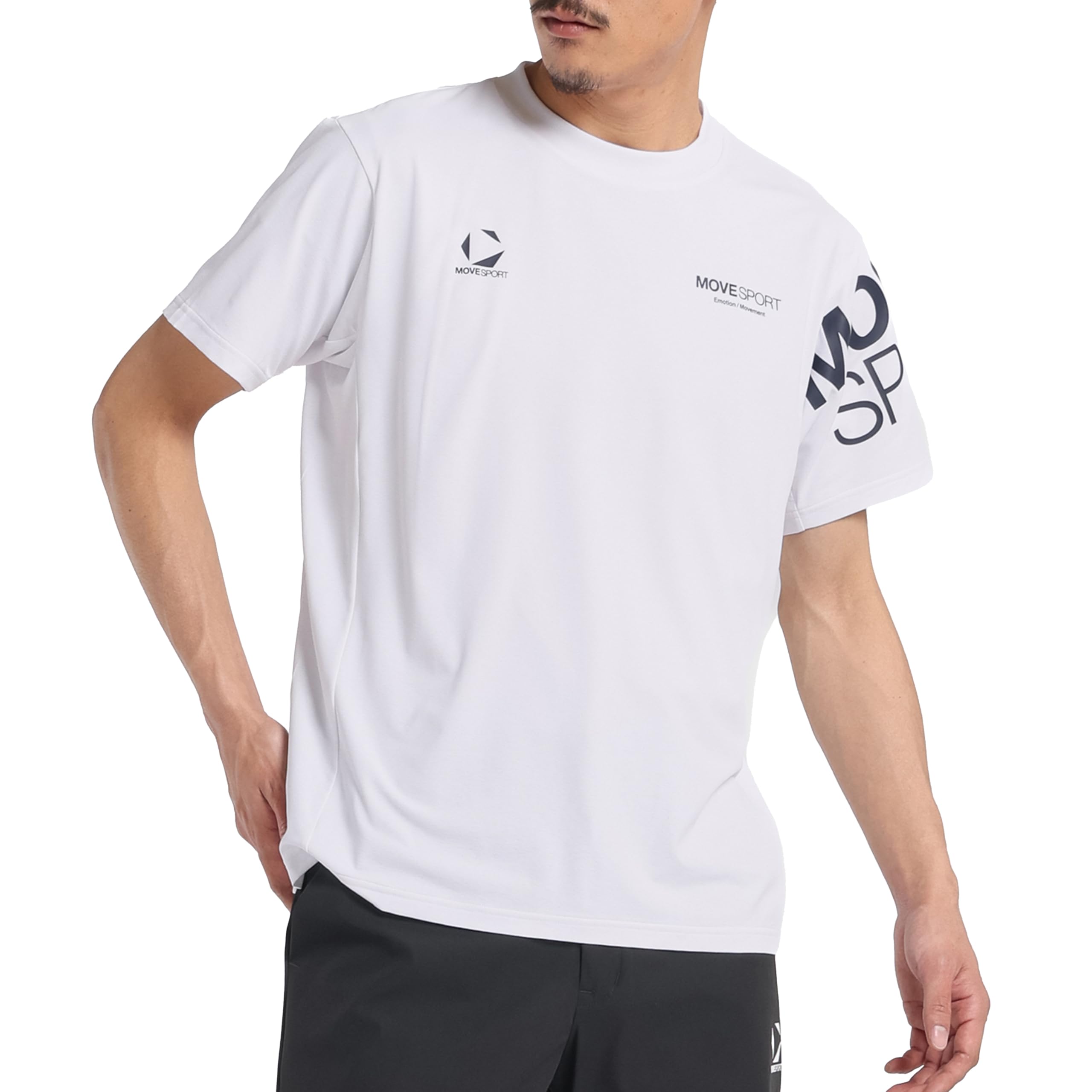

Move Sports Coolist by Move Round Short WH00 T-Shirt Descente, Sport, Sweat-Wicking, Quick-Drying, Heat-Dissipating, Neck, Sleeve, Men s, (ST5SHTZ0MB)