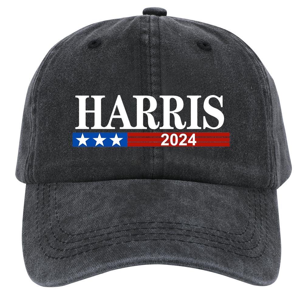 Harris Presidential Election Cap Trucker Hat Breathable Cotton Distressed Cap Adjustable Unisex Baseball Hat for Hiking Fishing