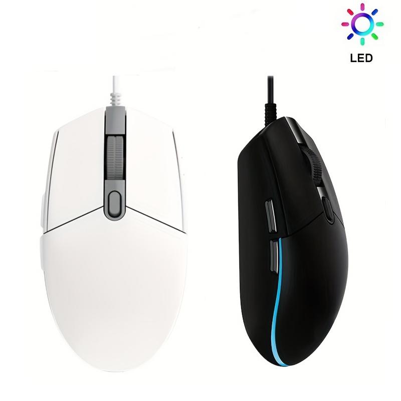 

Проводная игровая мышь с регулировкой DPI, оптическим эффектом RGB, 6 программируемых кнопок, мыши для ПК, ноутбуков, ноутбуков, Macbook белый