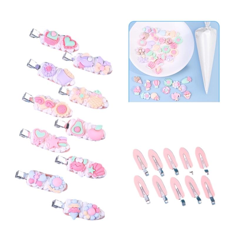 Resin Hair Clip Assortment Handcrafts Pins DIY Set for DIY Decorating