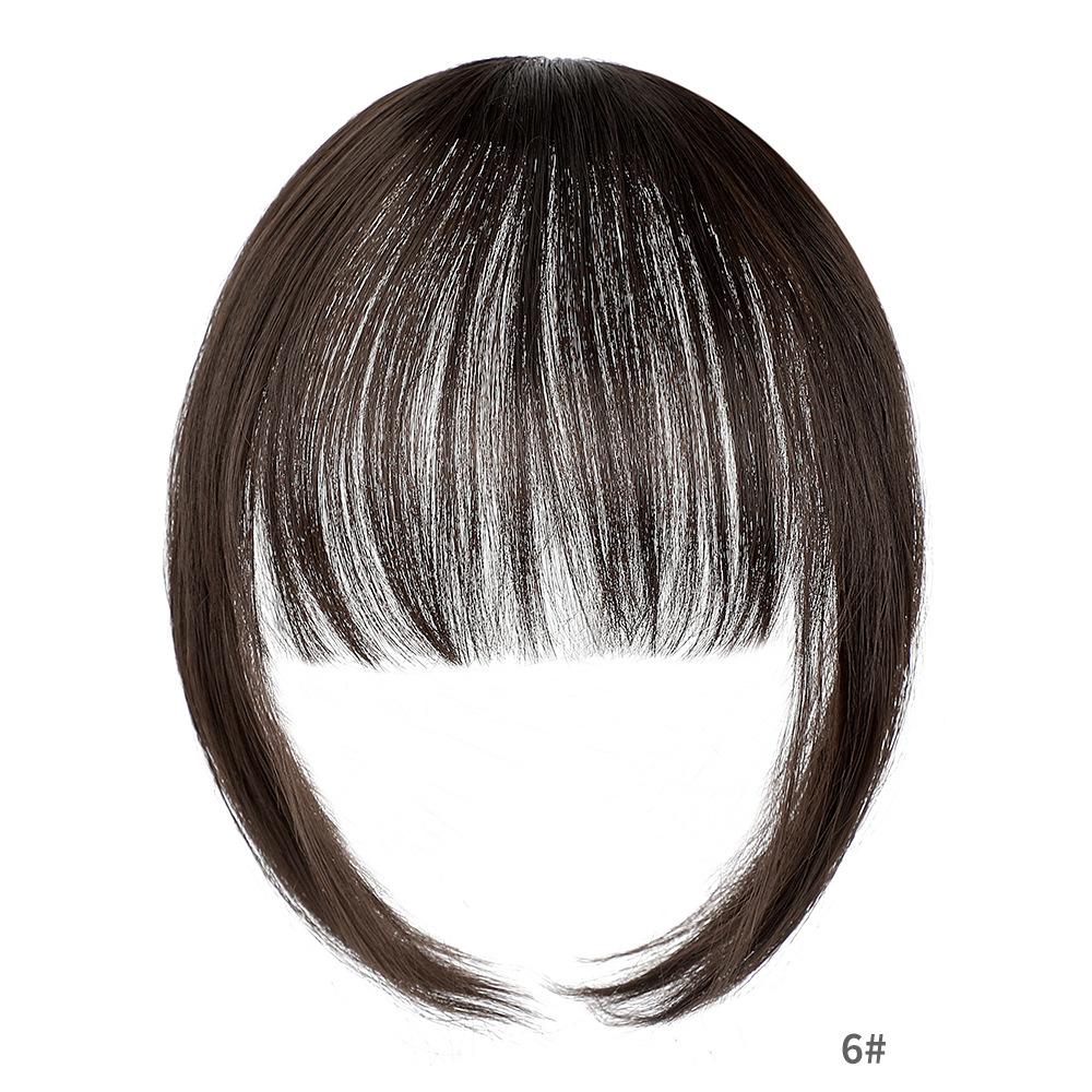 Straight Air Through Blunt Fringe with Clip Bangs Synthetic Hair Extension Heat Resistant Bangs Clip Natural Hairpiece