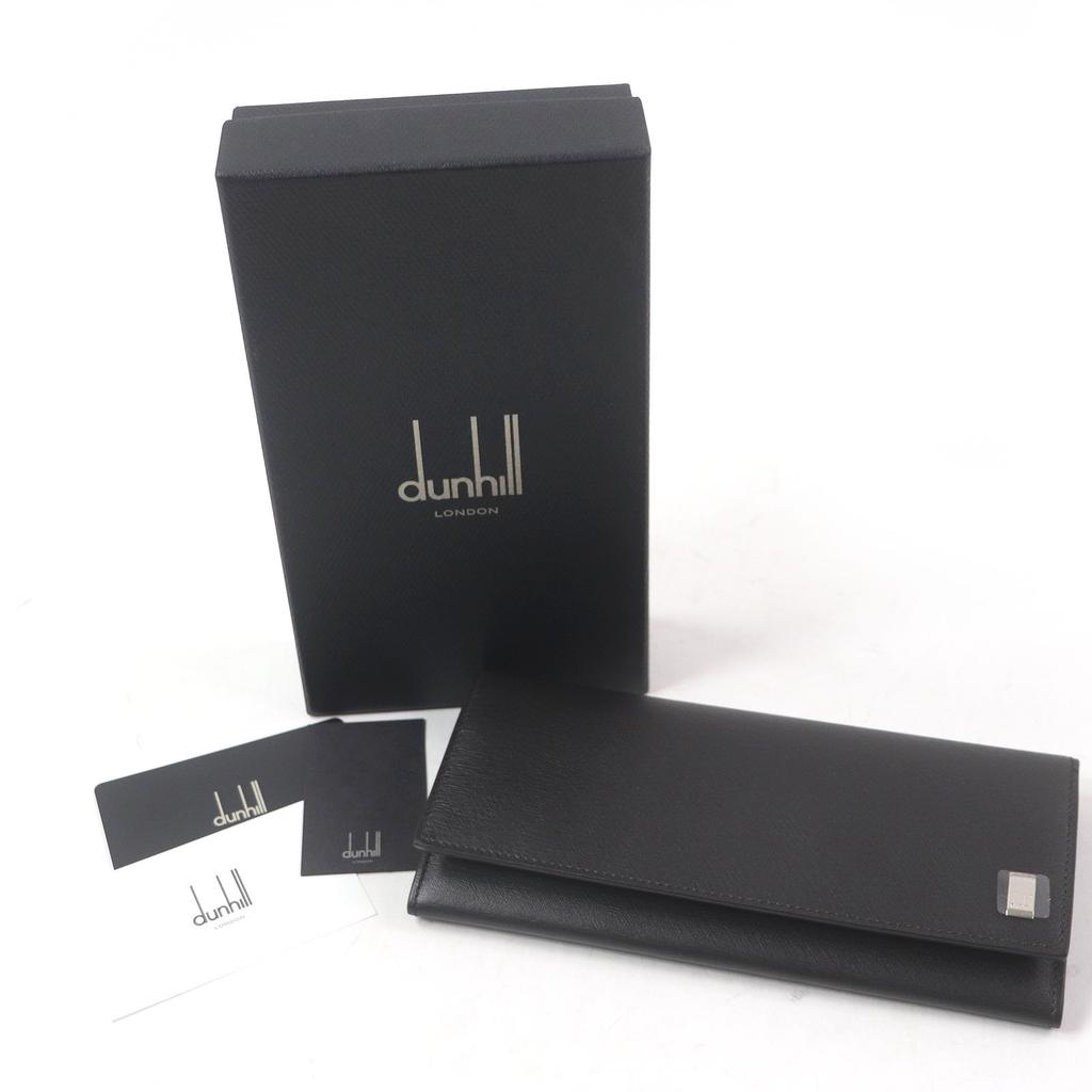 Pristine Dunhill Purse sidecar Long wallet black leather mens Used