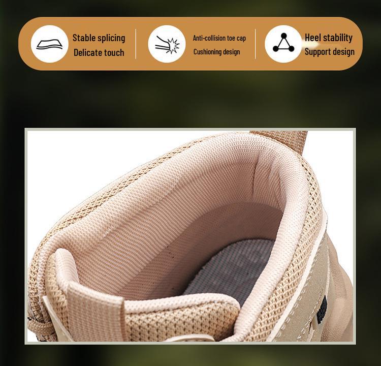 Męskie Pustynne Wysokie Outdoorowe Buty Turystyczne Odporne na Przebicie - Antypoślizgowe, Odporne na Ścieranie Taktyczne Sneakersy