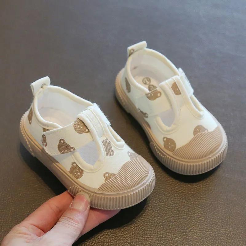 Baby Shoes Cartoon Soft Soled Walking Shoes Children s Shoes Canvas Shoes 17 бежевый