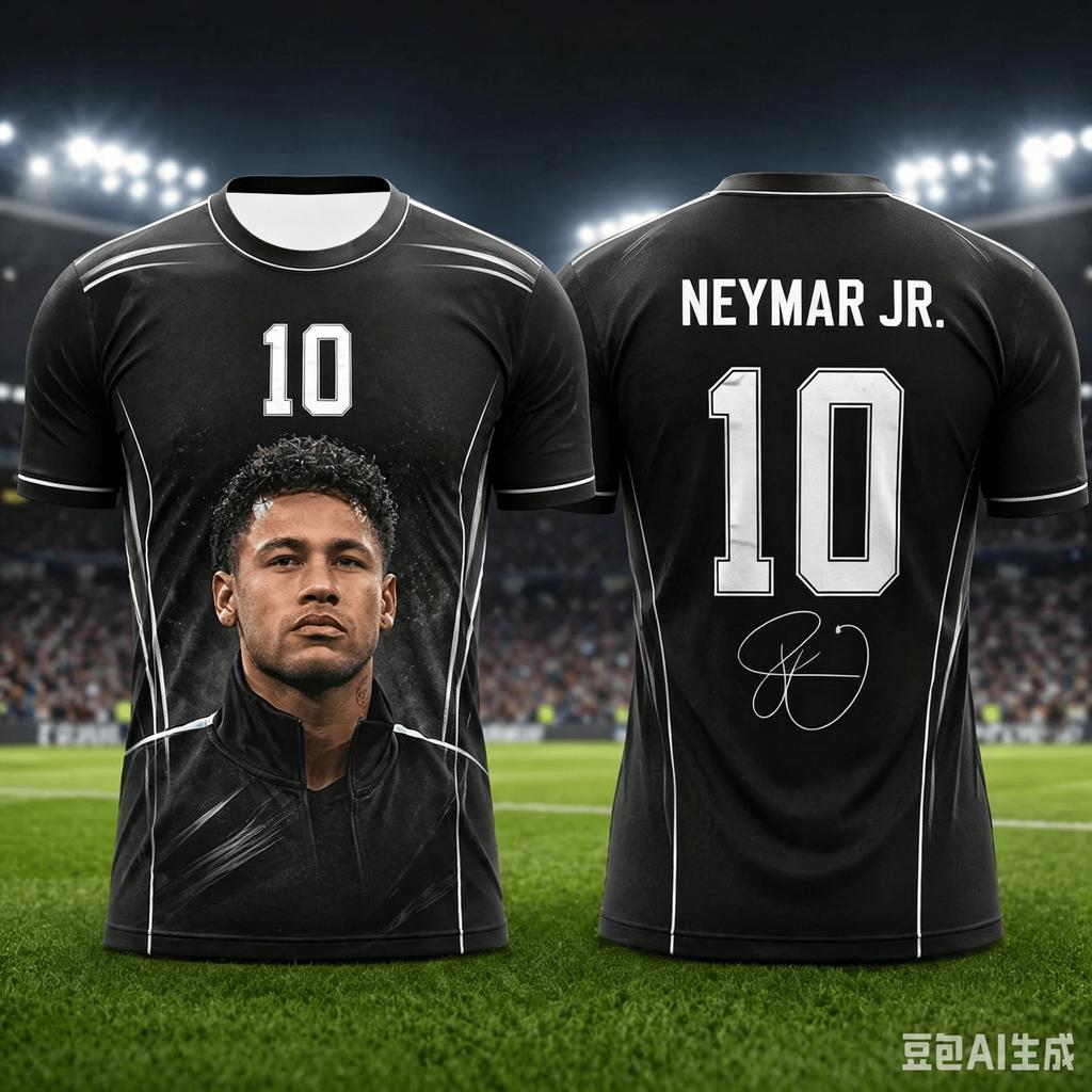 AI New Neymar Soccer Team Uniform 3d Printed Breathable Summer Sports Shirt For Children's Fans Outdoor Soccer Training Jersey