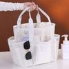 1pc Large Capacity Mesh Beach Bag Multi-pocket Foldable Toiletries Storage Bag Portable Home Swimming Bag Vacation Essentials