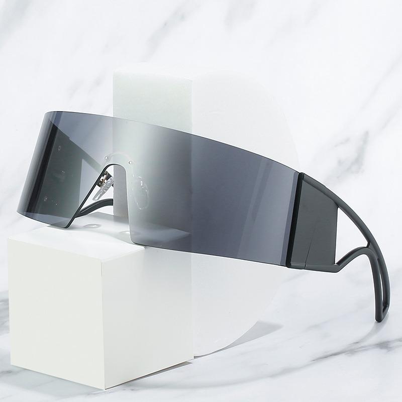 Fashion High Quality Futuristic Cool Sunglasses Personalized UV 400 Frameless One Piece Windproof Sunglasses for Women Men