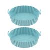 2Pcs Air Fryers Silicone Pot Non Liners Replacement Reusable Baking Tray Air Fryers Basket Dishwasher Safe