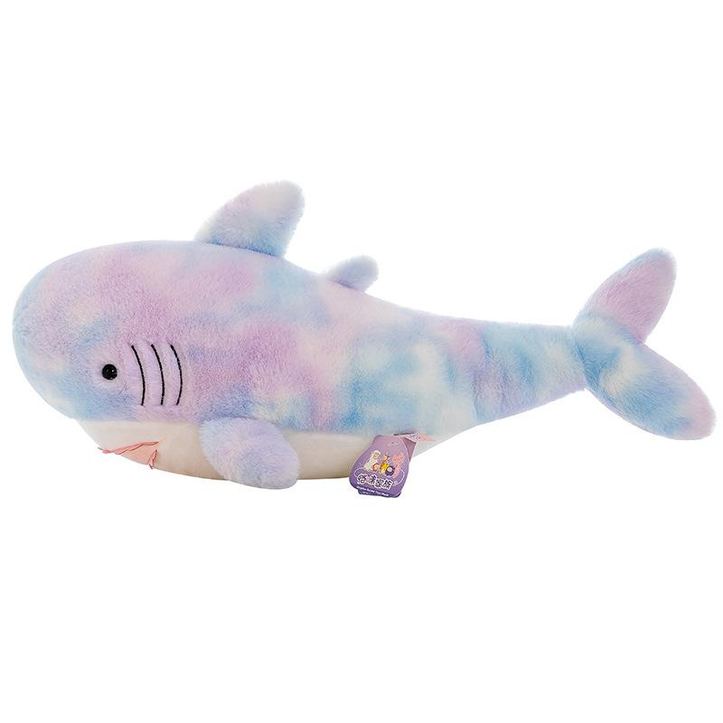 Nowa Kolorowa Pluszowa Zabawka Rekin Poduszka Tie-dye Lalka Rekin Śpiąca z Lalkami Prezenty dla Dziewczynek