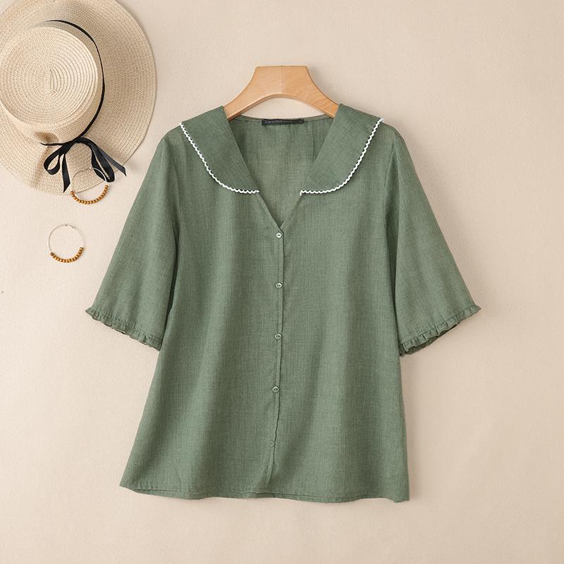 

ZANZEA Жіноча повсякденна вільна літня блуза з половиною рукава з V-подібним вирізом S