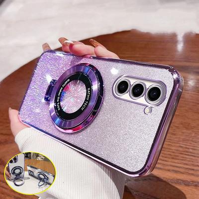 Glitter Kaplama Manyetik Tutucu telefon kılıfı Için Huawei Onur 90 lite Honor90 70 80 60 50 Sihirli 6 5 4 3 Pro GT SE Braketi Kapağı
