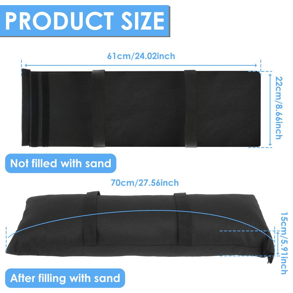 2Pcs Oxford Cloth Arched Sand Bags Weatherproof Fillable Outdoor Furniture Sandbags Tear Resistant Umbrella Base Weight Bags